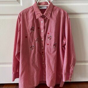 Mili Designs red check long sleeve womens shirt XL